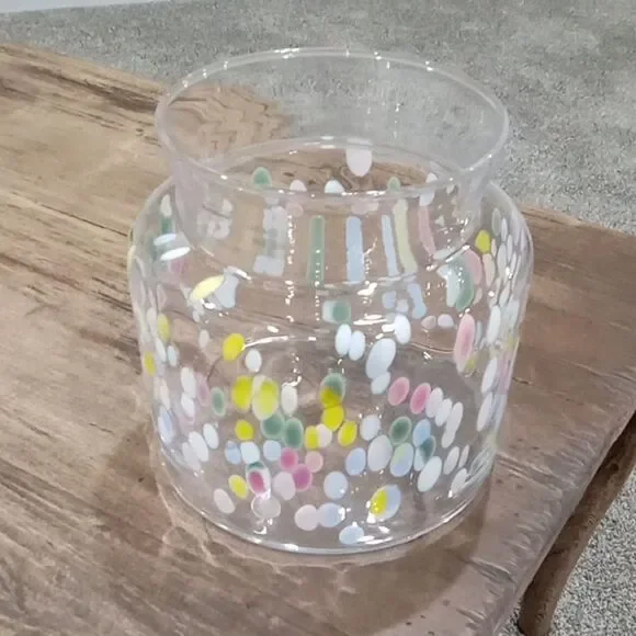 Kosta Boda Meadow Spring Multi Dots Vase By Sara Persson NWT